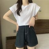 Zingj Sense Small Flying Sleeve T-Shirt Women's Summer 2024 New Loose Shirt Short-Sleeved Student Jacket