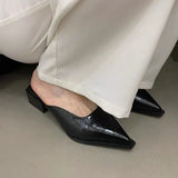 Half Slippers Women's Muller Shoes 2025 Summer New Pointed Cool Slippers And Retro Wearing