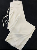 Style Casual White Women's Bandage Trousers Women High Waist Pockets Female Pleated Wide Leg Pants 2023 Autumn
