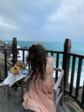 Zingj French Dress Show Back Pure Desire Wind 2023 New Socialite Temperament Seaside Vacation