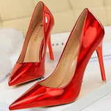 Leather Woman Pumps BIGTREE Shoes New High Heels Shoes Sexy Women Heels Pointed Toe Women Basic Pump Heels Plus Size