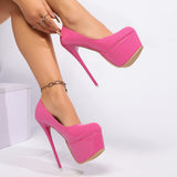 And Autumn 2025 New Hate Sky High Single Shoes Round Head Light Mouth Patent Leather Water Table Fashion Club Fine Heel Women's