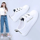Children 2025 New Casual Shoes Fashion Women's Shoes Students Breathable Magic Sticker Small White Shoes Spring Summer Flat Plate