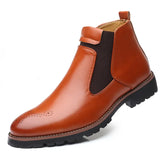 Zingj Men's Shoes High Top Covered Martin Boots Korean Men's Plus Size Fashion Men's Boots Leather