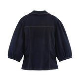 Women's Explosion Stimress Jeans Sleeve Shirt + Horned Jeans