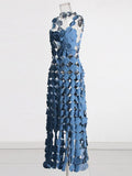 Spring 2025 New Fashion Sexy Cowboy Blue Film Design Escium High Sense Sling Dress