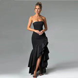 Zingj Women's Wear Elegant Strapless Slit Fashion Slim Backpack Hip Dress