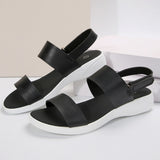 New Spring And Summer Ladies Large-Size Solid Round Head Cake Thick-Soled Women's Sandals Buckle Fish Mouth Women's