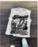New Leisure Sleeveless Vest With Short-Sleeved Top Couple Summer Loose Printing Hot