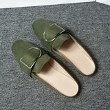And Autumn New Bag Head Half Slippers Women Flat Bottom Side Of The Casual Lazy Muller Shoes Size