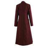 New Super Beauty Angola Red Personality Suit Collar Long Blazer Wind Coat