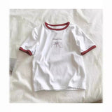 Zingj Slim Short-Sleeved T-Shirt Women 2024 Summer New Bottom Shirt Students Casual Korean Version Jacket Women's