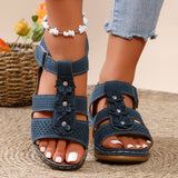 2025 Summer Anti-Slip Sandals Women's Line Glued Slopes And Flower
