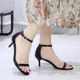 Zingj Korean High Heels Black Shoes 2023 Summer