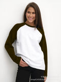 Long-Sleeved T-Shirt Women 2025 Spring And Autumn Bumping Tie-Up Bottom Shirt Loose Round-Neck Cotton