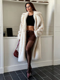 2025 Winter Imitation Fox Hair Long Thick Hair Tip Gradient Color Coat Autumn And Winter New