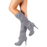 Autumn And Winter Large-Size And High-Hee Women's Boots Long-Sleeve Women's Boots Wish Waterproof Platform Elastic