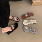 Clip Toe Slippers Women's Summer 2025 New Korean Version Of Cool Slippers Fairy Wind Flat Bottom Beach Shoes