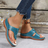 Sandals Female 23 Outside Through The Slope And Flat Bottom T-Type Large Beach Cool Slippers