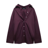 2025 Winter New Women's Fashion Simple Back Folding Loose