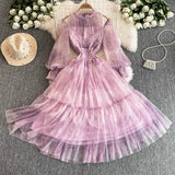 High-End Chiffon Dress Women Autumn New Temperament Banquet Dress Phony Holiday Princess