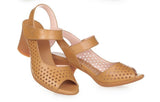 Sandals Women 2025 Summer New Leather Face Hollow Coarse Heel Cave Sandals Breathable External Wear Women's Shoes