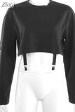 Streetwear Dragon Print Autumn Sweatshirts Long Sleeve Pullover Black Crop Top Hoodie Fashion Women's Sweatshirt