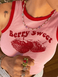 Sweet Berry Cropped Tank Top- Outfit