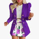 Spring And Autumn Women's New Fashion Suit Temperament Lattice Casual Skirt Suit Two