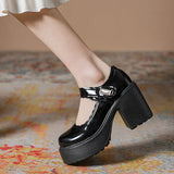 Wind Small Leather Shoes Female 2025 Spring Autumn New Platform Cake 10Cm Mary Jane Thick Heel High Heels Single