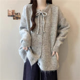 Gentle Style Color Spot With Soft Glutinous Sweater Coat Women's Autumn And Winter New Loose Lazy Knitted Open Shirt