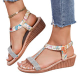 Zingj 2024 Bohemia New Wedge Diamond Fish Mouth Sandal Women's Plus Size Women's