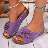 Large-Size Women's Shoes 2025 Spring And Summer New One Flower-Dew Slippers Cool