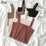 Colors Tanks Women Solid Basic Knitting Spring Korean Style Chic Trendy Popular All-match Ulzzang Female Crop Top Leisure