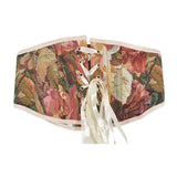 New Oil Painting Rich And Expensive Peony Flower Short Girded Waist 16Cm3 Buckle Fish Bone Support Waist Seal Lolita Waist