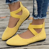 Summer New Shallow Mouth Tight Strap Round Head Women's Shoes Flat Floor Dance Mother Single Shoe