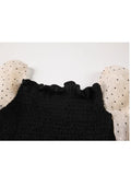 Women French Puff Sleeve Dress Vintage Lace Spliced Long Sleeve Square Collar Elegant Sweet Midi Dresses Clothes 2023 Autumn