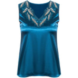 Women's Blouses Sexy Tank Tops Solid Female Embroidery Camisole Summer Satin Sleeveless Women Clothing Lace Womens