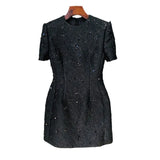 New Star Fashion Elegant Temperament Of The Flower Heavy Industry Nail Beads Short-Sleeved