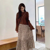 Spring Korean Style Loose Casual Knitted Blouse Women New Chic Curl Solid Short Tops O-neck Pullover Fashion Blusa