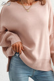 Women's Knitted Pullover Oversize Elegant Long Sleeve Casual Jumper Autumn Batwing Knitted Sweaters for Women