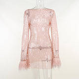 Zingj Hair Fine Flash Mesh Gauze Dress New Perspective Fashion Trend Sexy Women's