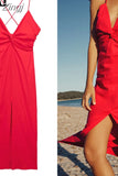 Red Slip Dress Woman Knot Long Dresses For Women 2023 Backless Sexy Beach Dress Women Sleeveless Midi Summer Party