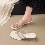 And Summer 2025 New Toe Women's Coarse And Cool Slippers Water Drill Bows And Skirts Can Wear Beach