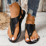 Hollowed-In-To-Sleeve Flat-Soled Sandals Women's Summer Loose-Cfolded Sand Sand Slippers With Carved