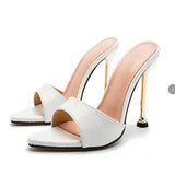 Pointed Cool Slippers Female High Heel Fish Mouth Fine Sandals Female Heel Shoes Female Heel