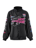 Vintage Embroidered Button-Down Motorcycle Varsity Jacket-Outfit