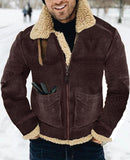 New Fur One Men's Coat Thick Lamb Hair Medium Long Imitation Leather Jacket Seven Color Eight