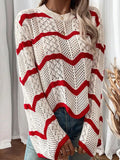 Yang Autumn New Women's Sweater Wavy Horn Long-Sleeved Knitted Shirt