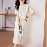 Sports Casual Lazy Set For Summer 2025 Soft Air Cotton Short Sleeves + Fork
